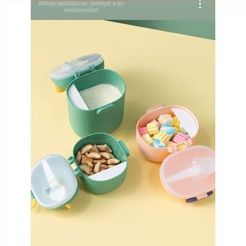 Babatejpor doboz hordozható, aranyos, nagy kapacitású, hasított rizspor doboz, multifunkcionális, lezárt tartálytároló tartály