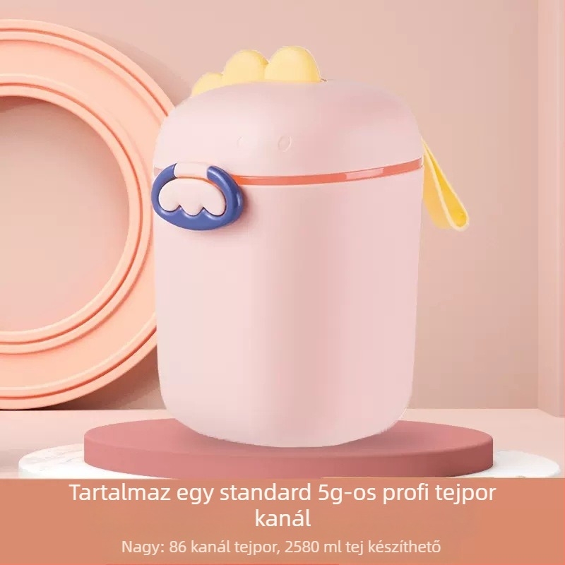 Babatejpor doboz hordozható, aranyos, nagy kapacitású, hasított rizspor doboz, multifunkcionális, lezárt tartálytároló tartály