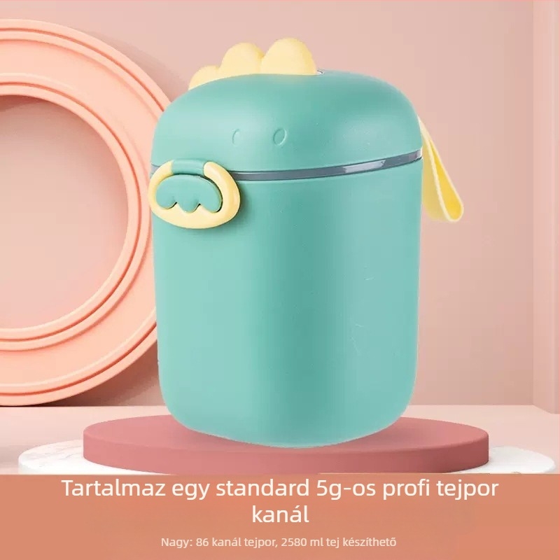 Babatejpor doboz hordozható, aranyos, nagy kapacitású, hasított rizspor doboz, multifunkcionális, lezárt tartálytároló tartály