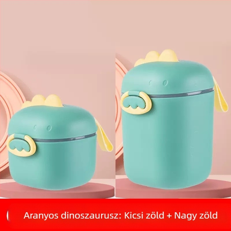 Babatejpor doboz hordozható, aranyos, nagy kapacitású, hasított rizspor doboz, multifunkcionális, lezárt tartálytároló tartály