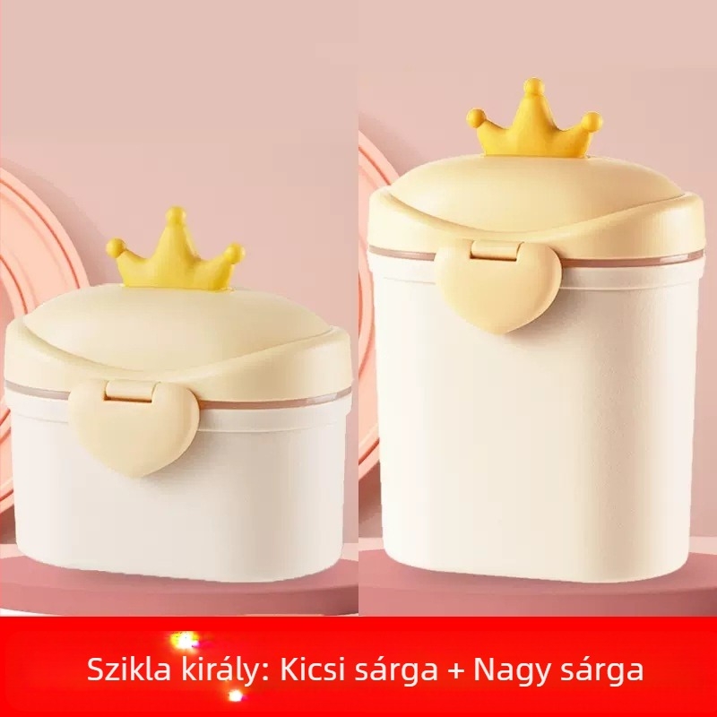 Babatejpor doboz hordozható, aranyos, nagy kapacitású, hasított rizspor doboz, multifunkcionális, lezárt tartálytároló tartály