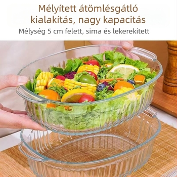 Boroszilikát hőálló üveg kristálytűzhely háztartási mikrohullámú sütő sütő binaurális sütőedény téglalap alakú evőeszköz tányér haltálca