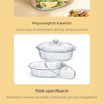 Boroszilikát hőálló üveg kristálytűzhely háztartási mikrohullámú sütő sütő binaurális sütőedény téglalap alakú evőeszköz tányér haltálca