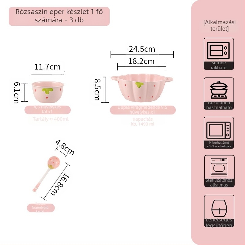 Epres ételek háztartási viselet aranyos étkészlet kreatív értékes tányér rizses ételek tálas viselet