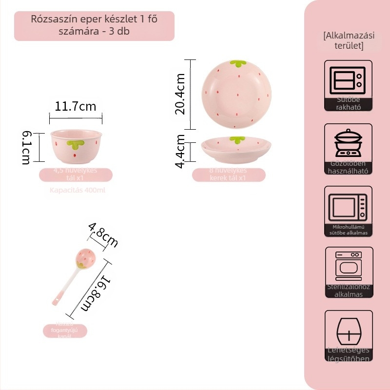 Epres ételek háztartási viselet aranyos étkészlet kreatív értékes tányér rizses ételek tálas viselet