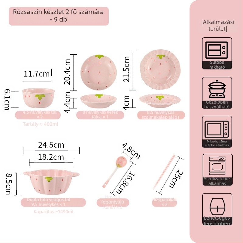 Epres ételek háztartási viselet aranyos étkészlet kreatív értékes tányér rizses ételek tálas viselet