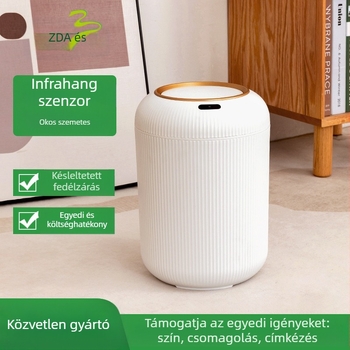 Otthoni intelligens érzékelős szemeteslámpa, luxus, nagy értékű új szállodai konyhai fürdőszobai műanyag tároló szemetes
