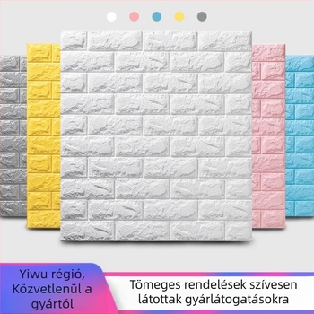 Gyárilag közvetlen 3D falmatricák tapéta ütközésgátló öntapadós tapéta hab tégla vízálló tapéta tapéta