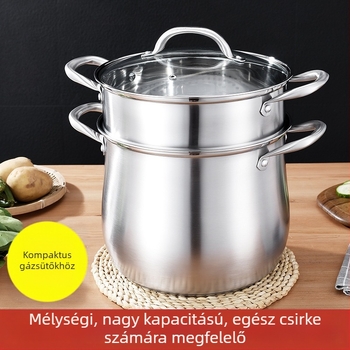 304 rozsdamentes acél magas levesestál, mélyített, nagy kapacitású, dobos, dupla aljú levesestál, gőzölgő levesestál, pörkölt levesestál, ajándékedény