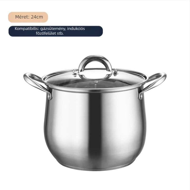304 rozsdamentes acél magas levesestál, mélyített, nagy kapacitású, dobos, dupla aljú levesestál, gőzölgő levesestál, pörkölt levesestál, ajándékedény