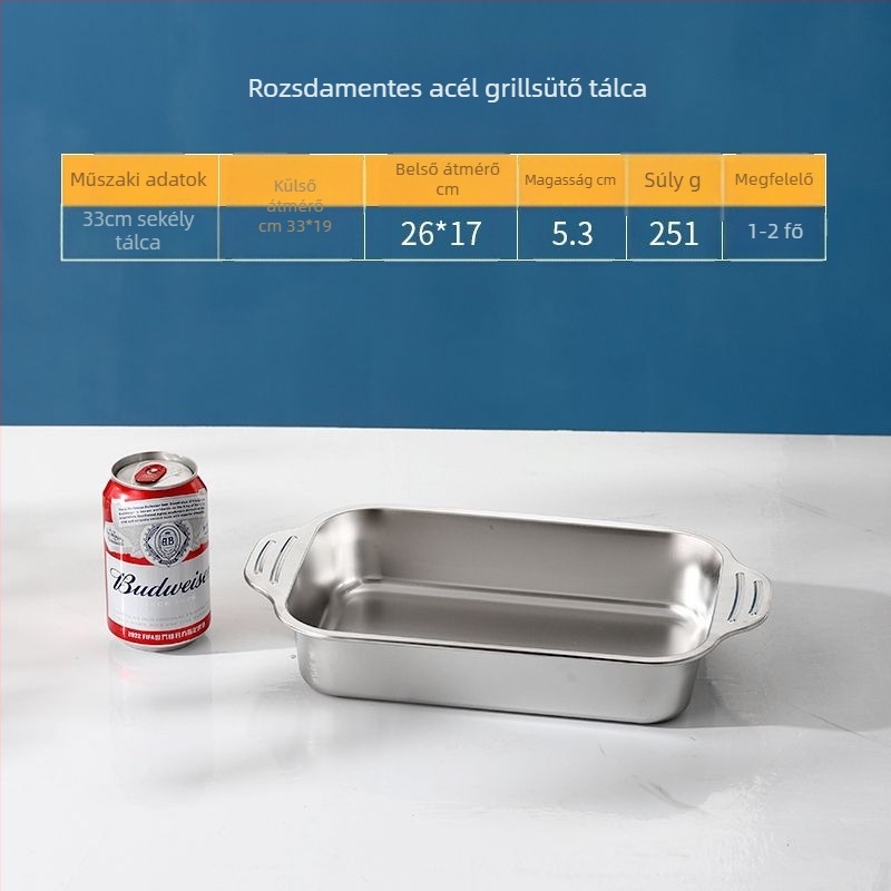 Rozsdamentes acél tálca, kereskedelmi téglalap alakú tányér, BBQ, grillezett hal, háztartási vas tányér, nagy méretű fedél, medence, extra nagy sütőlap