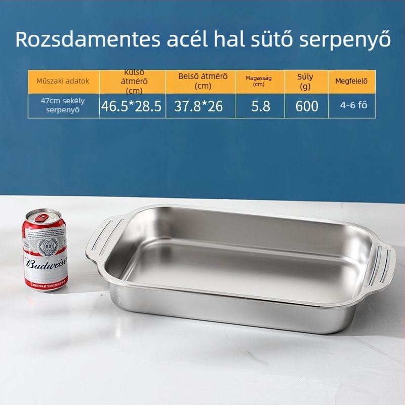 Rozsdamentes acél tálca, kereskedelmi téglalap alakú tányér, BBQ, grillezett hal, háztartási vas tányér, nagy méretű fedél, medence, extra nagy sütőlap