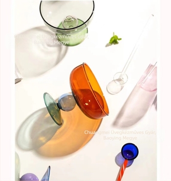 Nagykereskedelmi háztartási színes üveg desszerttál gyümölcstál fagylalt salátástál