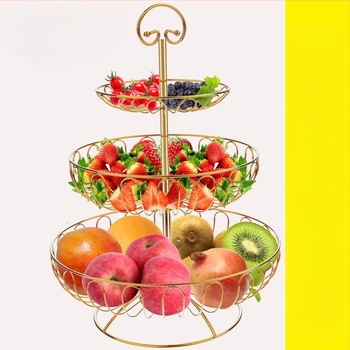 Nagykereskedelmi gyümölcskosár kreatív nappali európai stílusú háztartási dohányzóasztal háromrétegű állvány snack internetes népszerű nagyméretű, többrétegű tároló