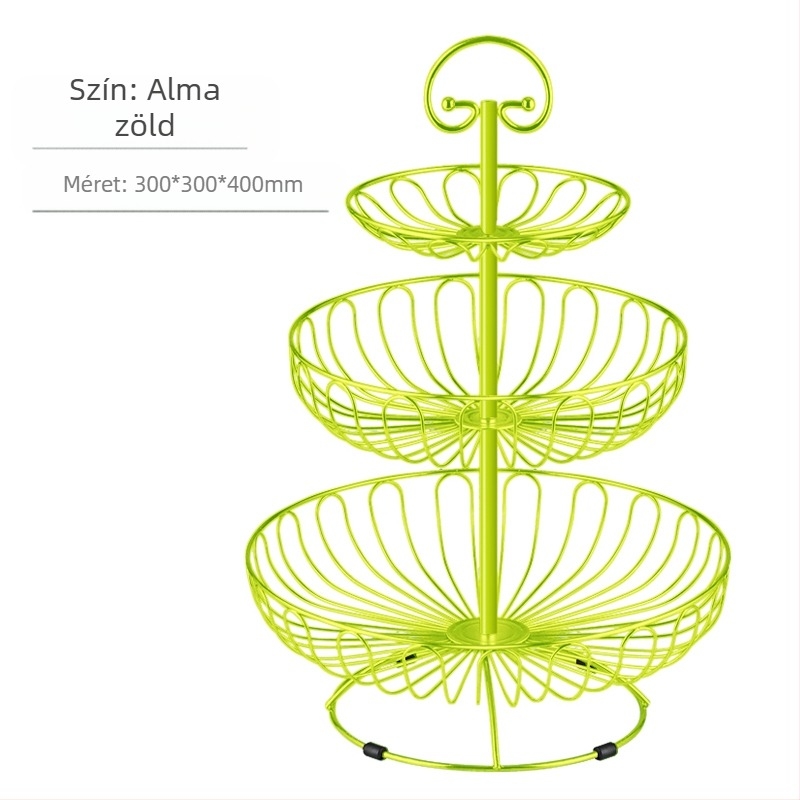 Nagykereskedelmi gyümölcskosár kreatív nappali európai stílusú háztartási dohányzóasztal háromrétegű állvány snack internetes népszerű nagyméretű, többrétegű tároló