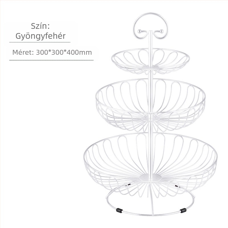 Nagykereskedelmi gyümölcskosár kreatív nappali európai stílusú háztartási dohányzóasztal háromrétegű állvány snack internetes népszerű nagyméretű, többrétegű tároló