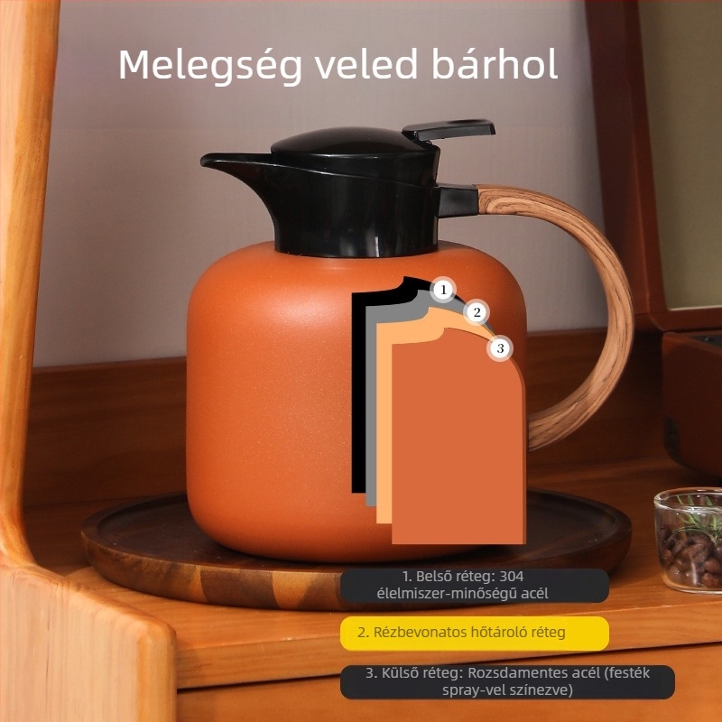 Tea vákuumos kanna kétrétegű hőszigeteléssel, forrázásgátló termosz nagy kapacitású hőtartó palack kiváló minőségű ajándékok