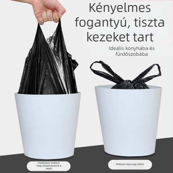 Raktáron ingyenes szállítás fekete vastagított háztartási konyhai gördülő ponttöréses hordozható mellény szemeteszsák gyári nagykereskedelem