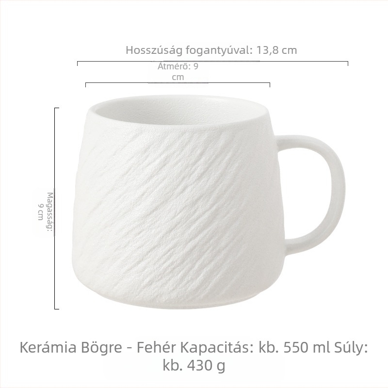 Egyszerű kerámia bögre, vizespohár, reggelizőpohár, kávétej, nagy kapacitású pohár, értékes lánykollégiumi pohár
