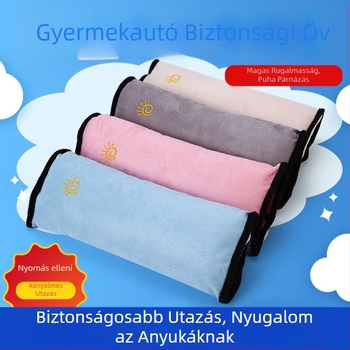 Autós biztonsági öv vállpárna védőhuzat plüss gyermekbiztonsági beállító rögzítő rajzfilm autós feszítésgátló nyakvédő