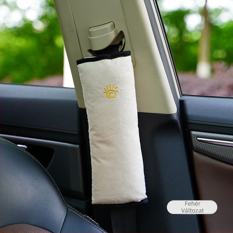 Autós biztonsági öv vállpárna védőhuzat plüss gyermekbiztonsági beállító rögzítő rajzfilm autós feszítésgátló nyakvédő