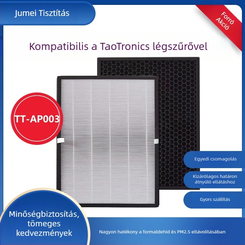 TaoTronics TT-AP003 légtisztítóhoz, fehér HEPA aktív szénszűrővel, szűrőhálóval