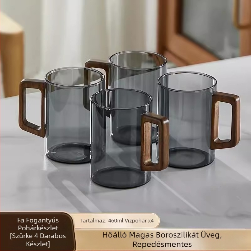 Kiváló minőségű diós üveg vízcsésze készlet háztartási teáscsésze különleges zöld tea ivócsésze teáskészlethez