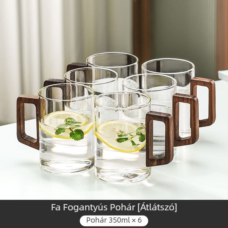 Kiváló minőségű diós üveg vízcsésze készlet háztartási teáscsésze különleges zöld tea ivócsésze teáskészlethez