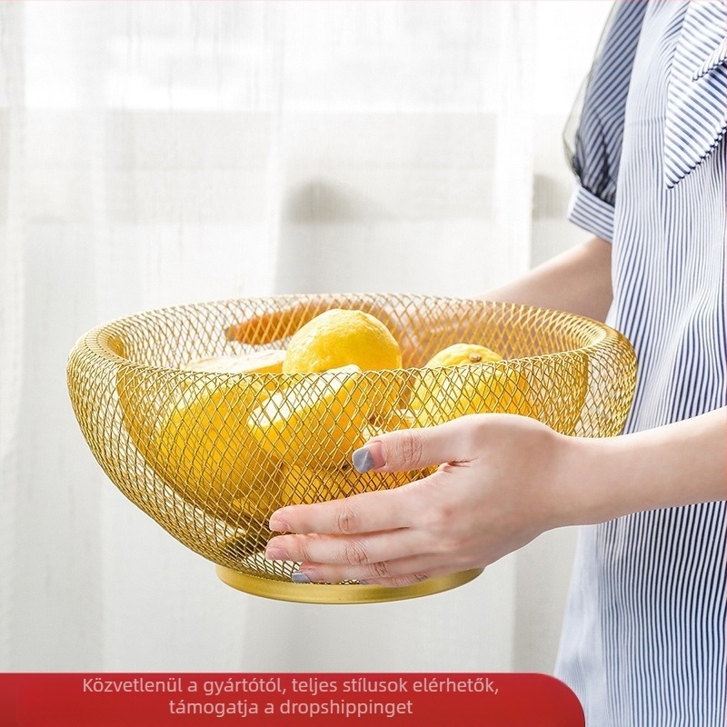 Északi egyszerű geometrikus vas gyümölcstányér kreatív európai díszek otthoni nappali dohányzóasztal gyümölcstányér tároló uzsonnáskosár