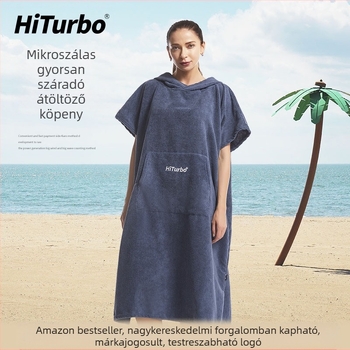 Hiturbo gyorsan száradó pelenkázó köpeny strandköntös búvárkodáshoz szörfözéshez meleg köpeny víznedvszívó gyorsan száradó szél- és napálló