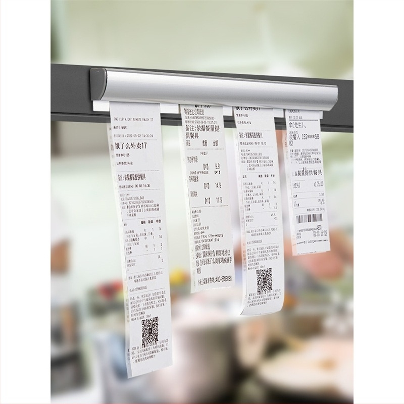 Kis jegytartós konyhai kártyalista elvitelre, éttermi jegytartó betét, alumínium ötvözetből készült, egyetlen klipszes konyhai jegytartó