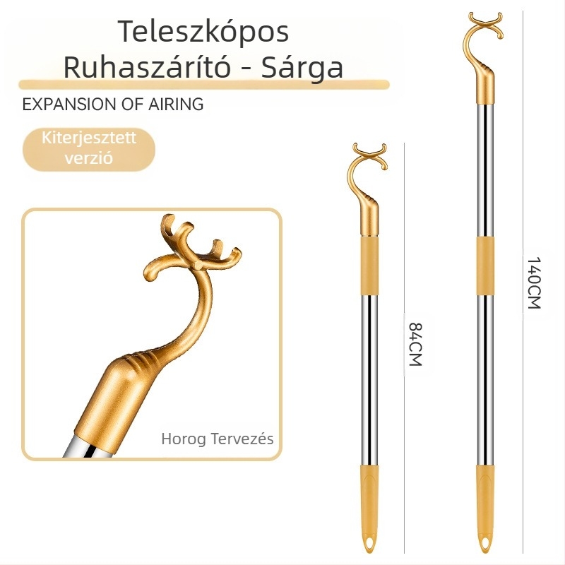 Erkélyes rozsdamentes acél ruhavilla, visszahúzható ruhaszárító rúd, megvastagított, megvastagított ruhavilla, ruhaszárító rúd, meghosszabbított ruhaszárító rúd nagykereskedelem