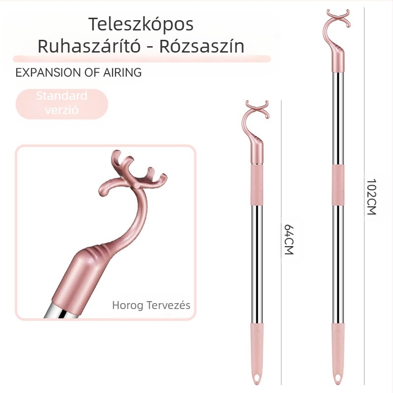 Erkélyes rozsdamentes acél ruhavilla, visszahúzható ruhaszárító rúd, megvastagított, megvastagított ruhavilla, ruhaszárító rúd, meghosszabbított ruhaszárító rúd nagykereskedelem