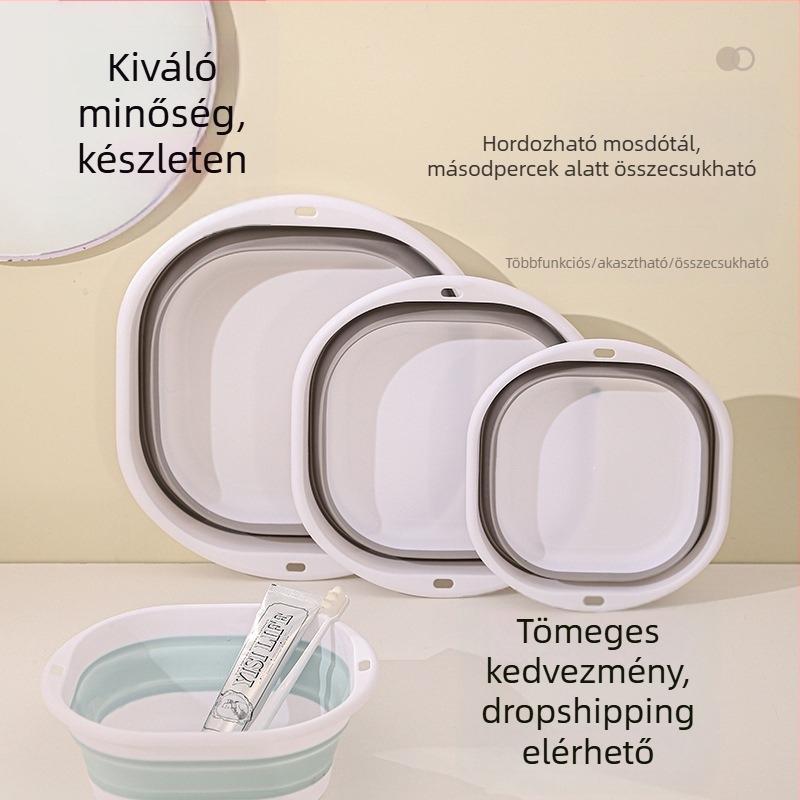 Összecsukható mosdó kollégiumi használatra diák baba arcmosó hordozható utazó kompressziós vízmedence háztartási téglalap alakú