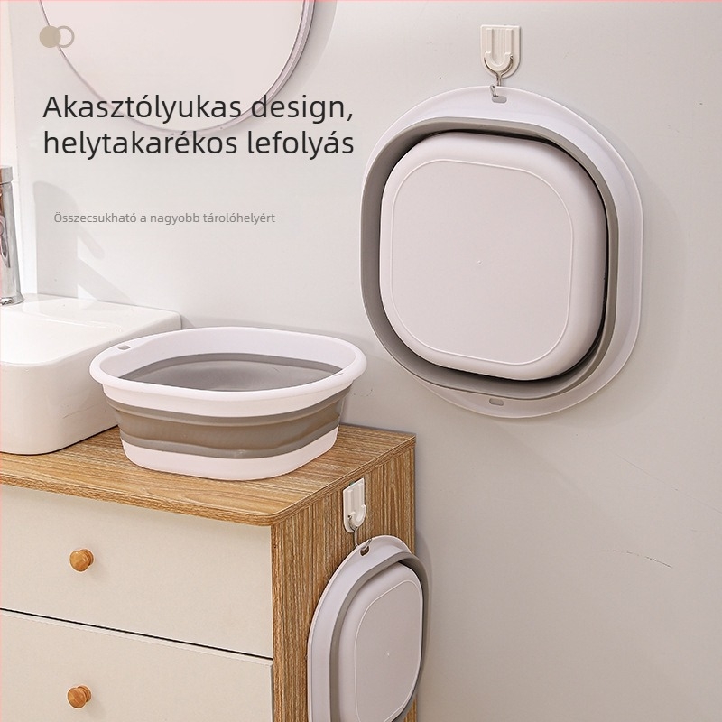 Összecsukható mosdó kollégiumi használatra diák baba arcmosó hordozható utazó kompressziós vízmedence háztartási téglalap alakú