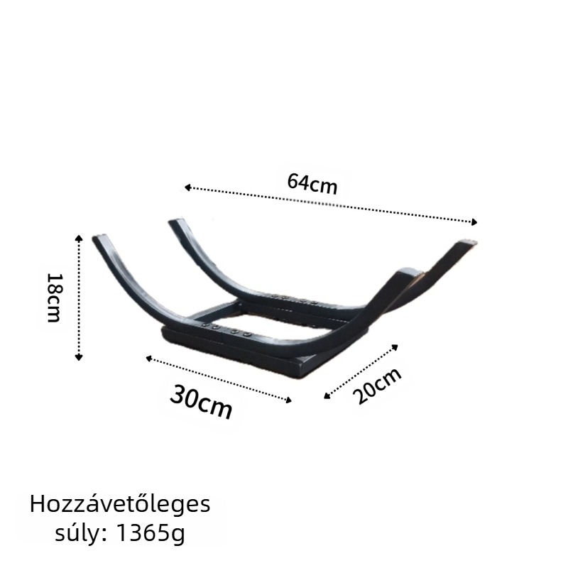Határokon átnyúló speciális tűzifa állvány Ívelt fatároló állvány Egyszerű és kényelmes kültéri beltéri tűzifa tároló állvány