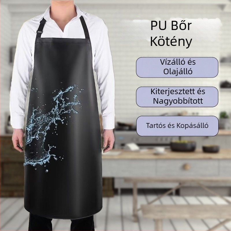 Határokon átnyúló PU bőr kötény, vízálló és olajálló vízi termékek, speciális kopásálló munkaruhák, megnövelt és meghosszabbított kötény férfiaknak és nőknek