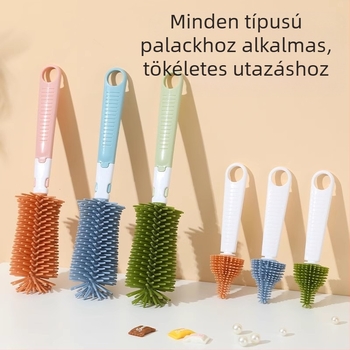 Gyermek szilikon cumisüveg kefe baba mellbimbó kefe szívócső kefe forgó cumisüveg kefe tisztítókefe tisztítókefe
