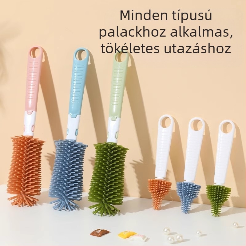 Gyermek szilikon cumisüveg kefe baba mellbimbó kefe szívócső kefe forgó cumisüveg kefe tisztítókefe tisztítókefe