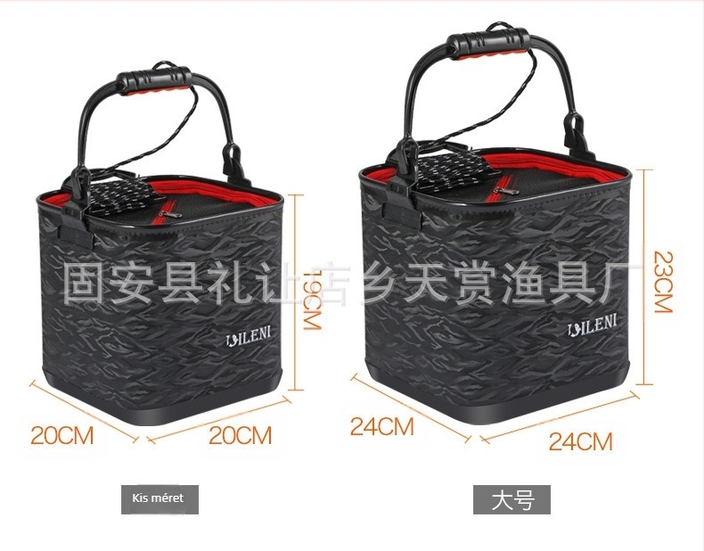Eva összecsukható vödör 6m-es vödör horgászvödör kreatív vízfodrozódó halvödör hálóval és vastagított