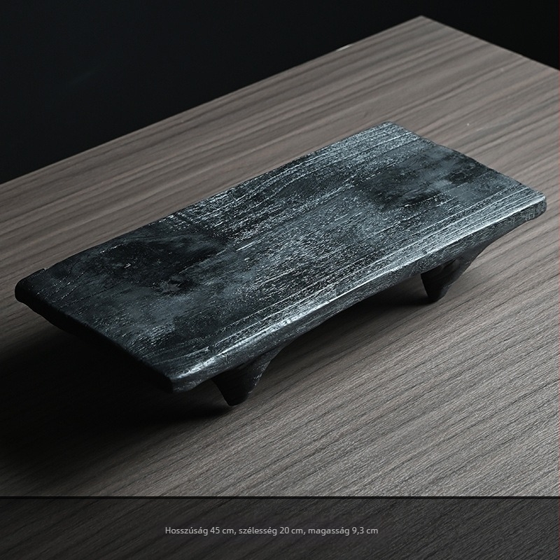 Karbonizált fa teaasztal, száraz buboréktányér, japán stílusú, buta stílusú vintage tálca, háztartási teaszertartás kiegészítők, egész négyzet alakú teatálca