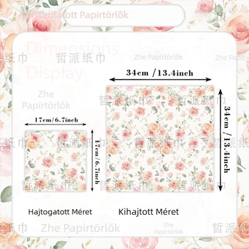 [Készletben] Határokon átnyúló rózsaszín pezsgőmintás otthoni partidekorációs szalvéta