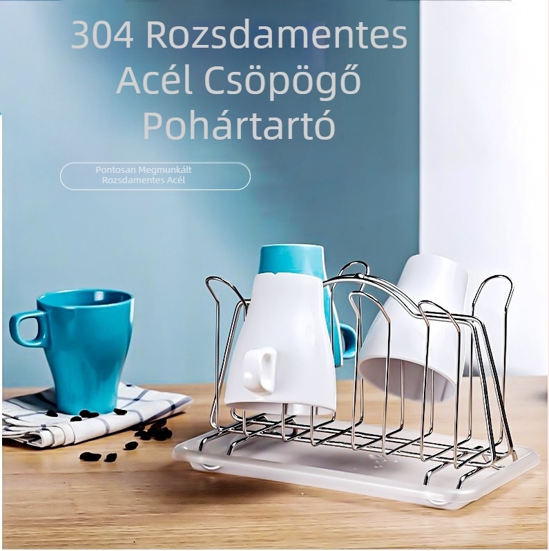 304 rozsdamentes acél víztartó, háztartási pohártartó, kreatív üvegakasztó, víztartó tartó tároló, kiárusítás