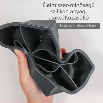 Fcm jégkockaforma puha szilikon 6 rácsos négyzet alakú jégtartó forma fedéllel szagmentes jégkészítő doboz 5 cm élelmiszeripari minőségű szilikon