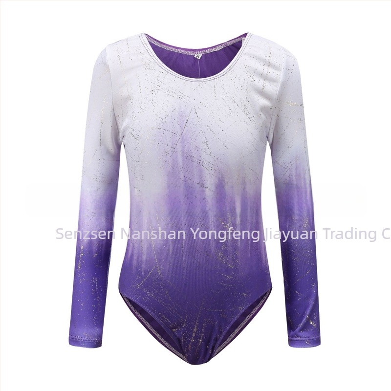 Nagy rugalmasságú gyermek tornaruha, hosszú ujjú lány balett táncruha, tornaruha táncruha, előadóművészeti ruházat tánc