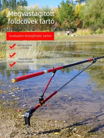 Földdugó rozsdamentes acél horgászbot konzol kettős felhasználású akkumulátor konzol horgászdoboz horgászszék horgászbot tartó kézi bottartó keret nagykereskedelem