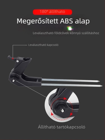 Földdugó rozsdamentes acél horgászbot konzol kettős felhasználású akkumulátor konzol horgászdoboz horgászszék horgászbot tartó kézi bottartó keret nagykereskedelem