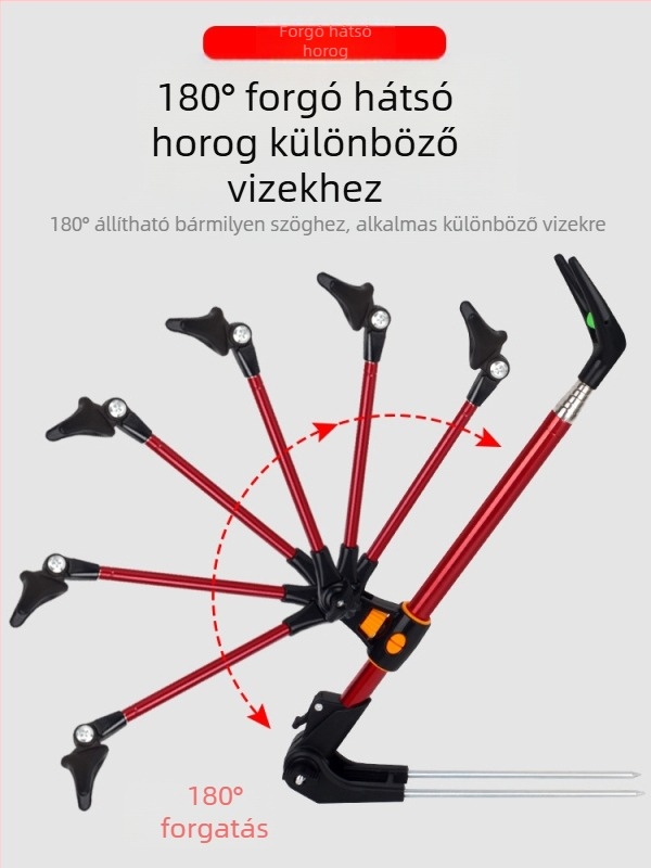 Földdugó rozsdamentes acél horgászbot konzol kettős felhasználású akkumulátor konzol horgászdoboz horgászszék horgászbot tartó kézi bottartó keret nagykereskedelem