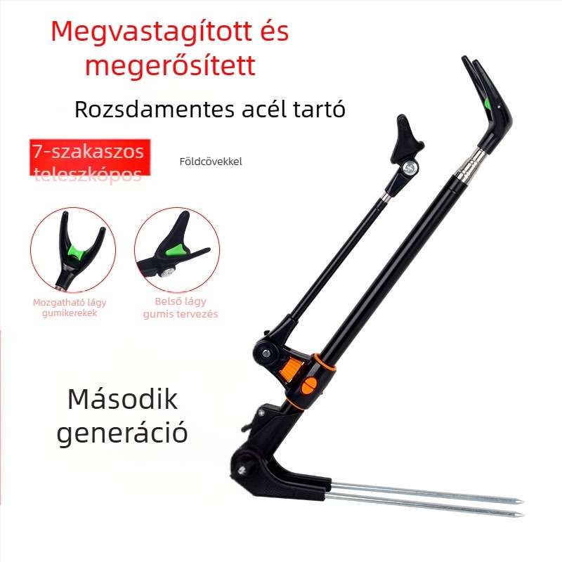Földdugó rozsdamentes acél horgászbot konzol kettős felhasználású akkumulátor konzol horgászdoboz horgászszék horgászbot tartó kézi bottartó keret nagykereskedelem