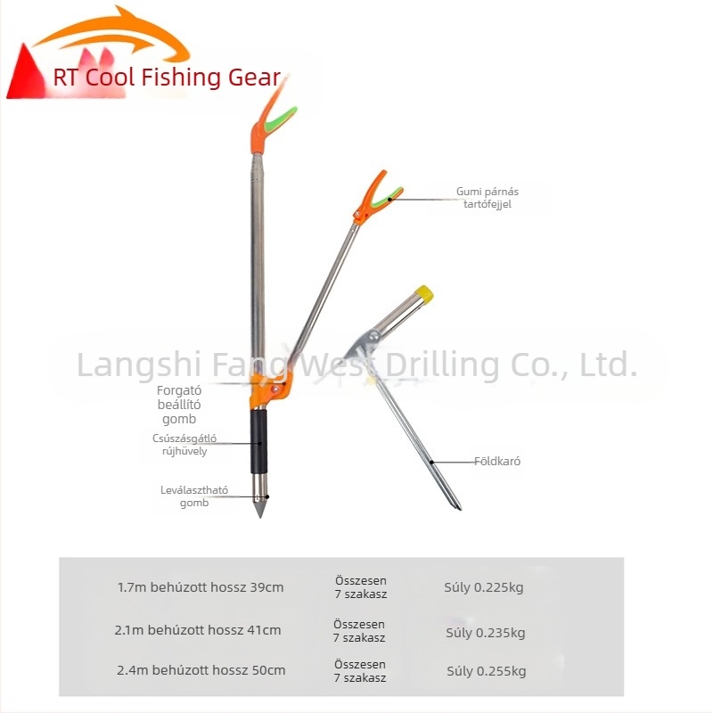 Földdugó rozsdamentes acél horgászbot konzol kettős felhasználású akkumulátor konzol horgászdoboz horgászszék horgászbot tartó kézi bottartó keret nagykereskedelem